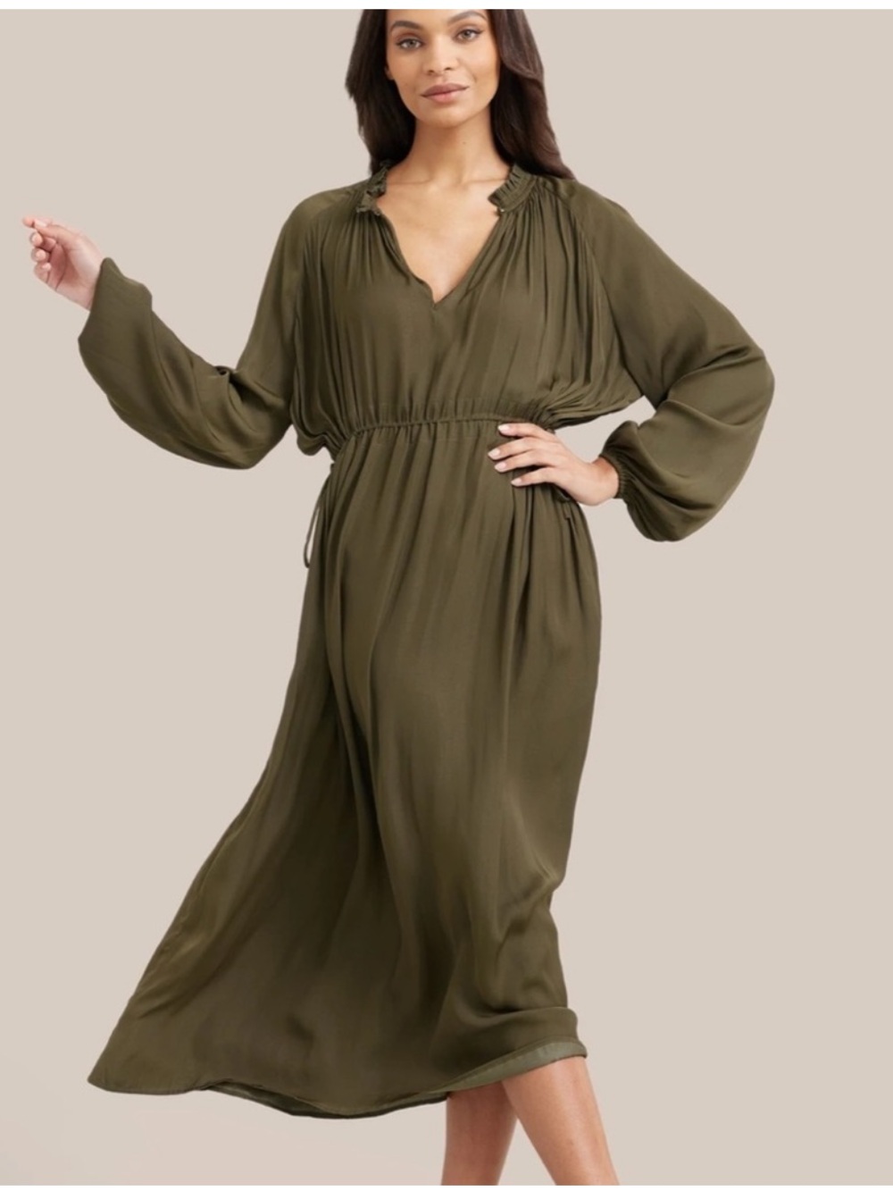 Modern Citizen Modern Magdalena Plisse Green Dress